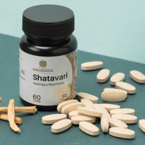 Saharogya Shatavari 750 mg – Ayurvedinen Yrttitabletti Naisen Hormonitasapainon Tukemiseen